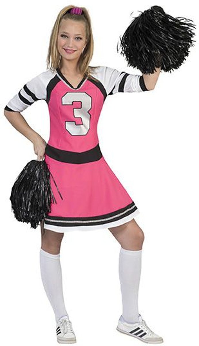 Cheerleader Kostuum | Stralende Sandy Cheerleader | Vrouw | Maat 36-38 | Carnaval kostuum | Verkleedkleding